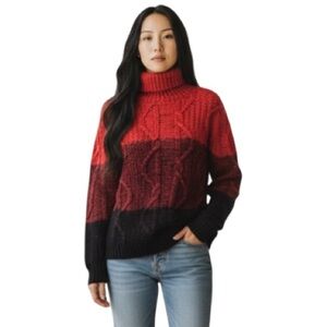Express Maroon ombré turtleneck Sweater Large Tall NWT
